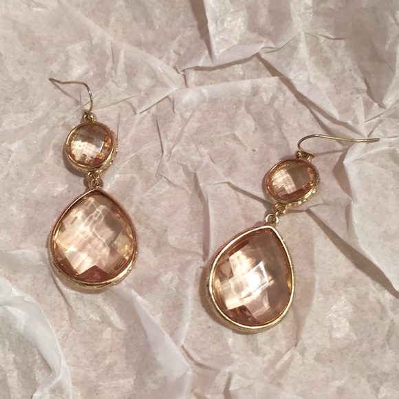 Gold Tone Drop Earrings - Picture 5 of 5